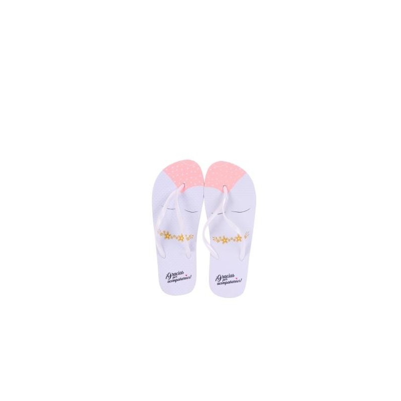 CHANCLAS NOVIA "GRACIAS POR ACOMPAÑARNOS"-Talla 38