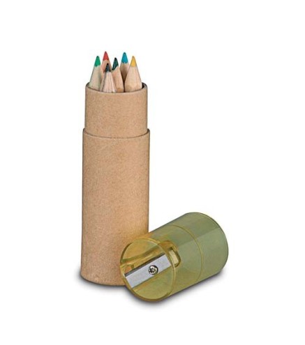 SET ESTUCHE 6 PINTURAS + SACAPUNTAS AMARILLO