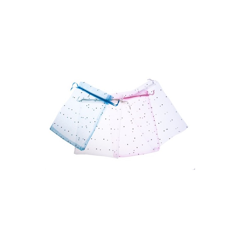 BOLSA DE ORGANZA LUNARES PLATEADOS 13 X 18 NEGRO BOLSA DE ORGANZA LUNARES PLATEADOS 13 X 18 NEGRO