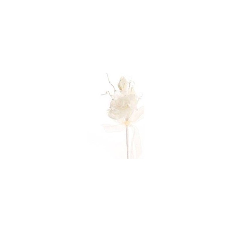 FLOR DE TELA GRANDE CREMA FLOR DE TELA GRANDE CREMA