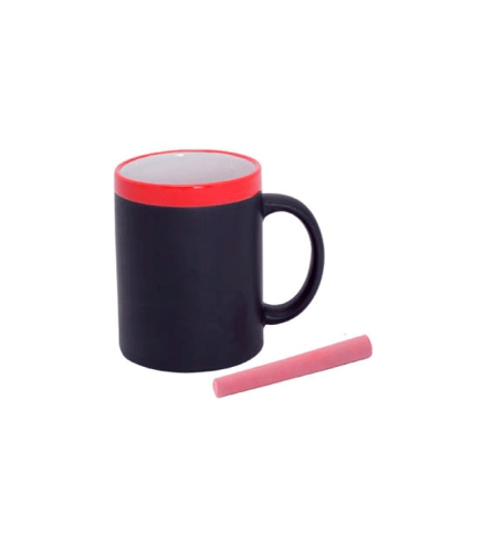 TAZA PIZARRA CERAMICA EN CAJITA INDIVIDUAL ROJO