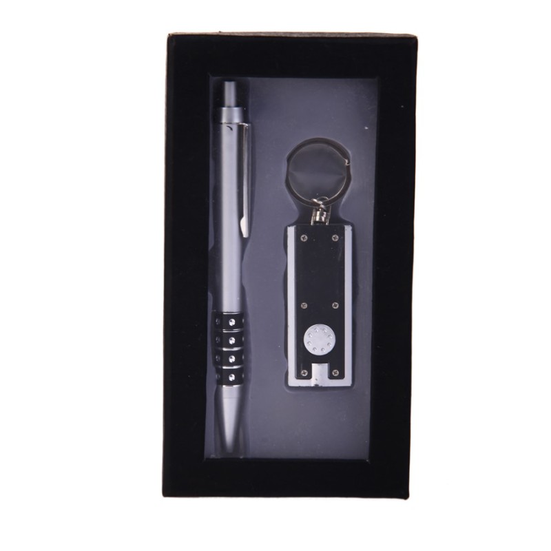 SET BOLIGRAFO + LLAVERO LINTERNA LED ESTUCHE NEGRO SET BOLIGRAFO + LLAVERO LINTERNA LED ESTUCHE NEGRO