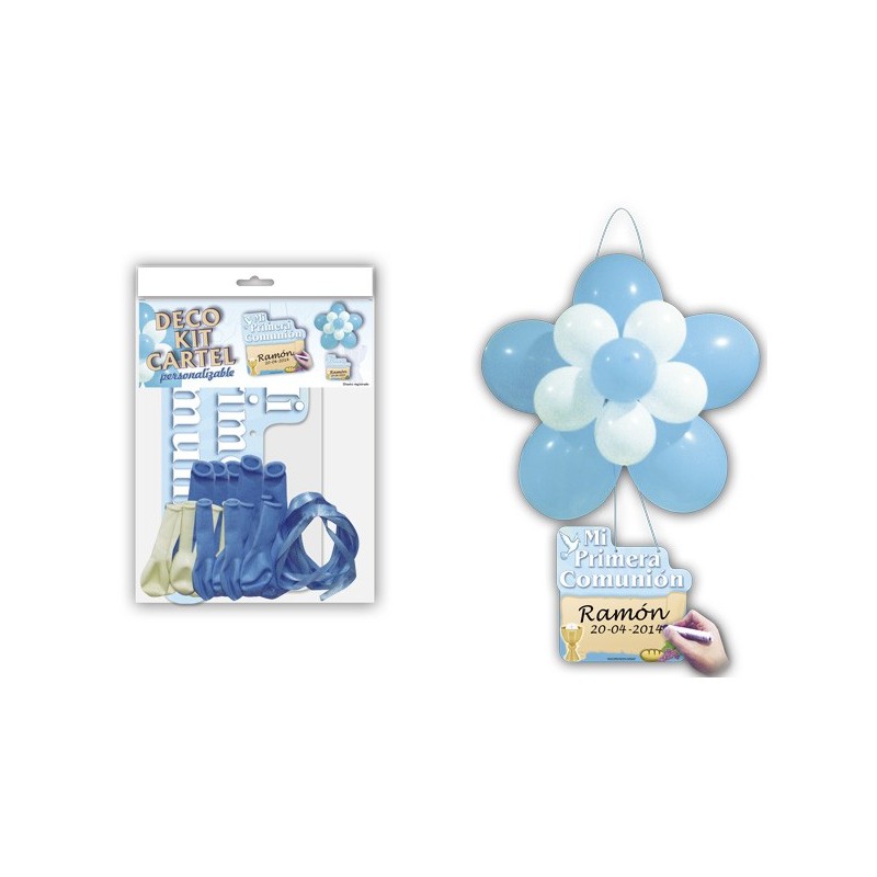 DECO KIT FLOR + CARTEL "COMUNIÓN" AZUL DECO KIT FLOR + CARTEL "COMUNIÓN" AZUL