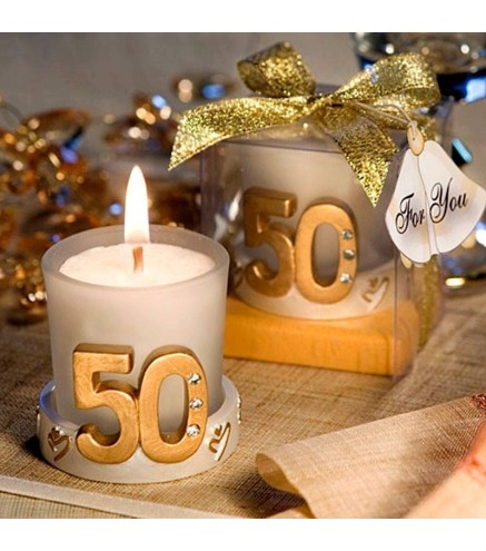 VELA BODA 50 ANIVERSARIO EN CAJA REGALO