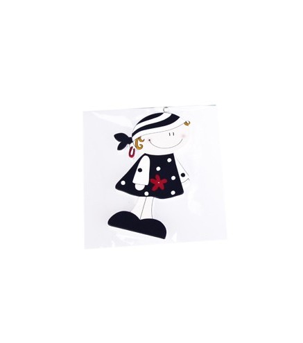 PUNTO DE LIBRO PIRATA MADERA NIÑA