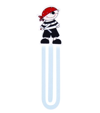 PACK 6 PUNTO DE LIBRO CLIP PIRATAS AZUL