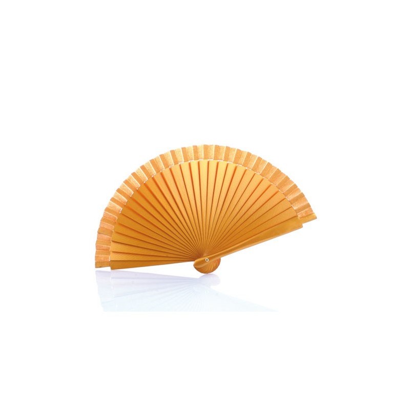 ABANICO DE MADERA LISO ORO ABANICO DE MADERA LISO ORO