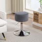 Taburete de Cocina Regulable en Altura 52-66 cm Tapizado en Pana Giratorio en 360° Gris