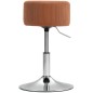 Taburete de Cocina Regulable en Altura 52-66 cm Tapizado en Pana Giratorio en 360° Marrón