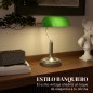 Lámpara de Escritorio Banquero E27 con Pantalla Ajustable Interruptor Basculante para Hogar Oficina Biblioteca Verde