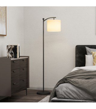 Lámpara de Pie LED Regulable con Temperaturas de Color Ajuste Continuo Control Remoto Temporizador de 60 Minutos Negro