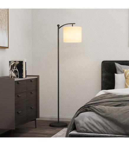 Lámpara de Pie LED Regulable con Temperaturas de Color Ajuste Continuo Control Remoto Temporizador de 60 Minutos Negro