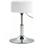 Taburete de Cocina Regulable en Altura 52-66 cm Tapizado en Pana Giratorio en 360° Blanco