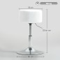 Taburete de Cocina Regulable en Altura 52-66 cm Tapizado en Pana Giratorio en 360° Blanco