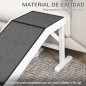 Rampa para Mascotas de Madera con Alfombra Antideslizante para Perros Pequeños o Mayores 152x40x50 cm Blanco y Gris