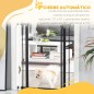 Barrera de Seguridad para Perros 74-80 cm con 2 Extensiones Montaje a Presión Doble Bloqueo para Puerta Escalera Negro