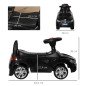 Coche Correpasillos para Niños de 18-36 Meses con Faros Música Bocina Volante Espacio de Almacenaje y Asa Negro Coche Correpasillos para Niños de 18-36 Meses con Faros Música Bocina Volante Espacio de Almacenaje y Asa Negro