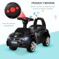 Coche Correpasillos para Niños de 18-36 Meses con Faros Música Bocina Volante Espacio de Almacenaje y Asa Negro