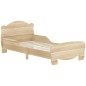 Cama Infantil de Madera con Barandillas y Diseño de Oso Estructura Baja para Niños de 3-6 Años 143,5x80x55 cm Natural