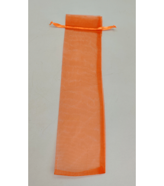 LOTE 95 BOLSAS DE ORGANZA ABANICOS 7 X 28,5 cm naranja