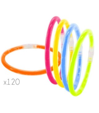 PACK 120 PULSERAS LUMINOSAS FLUORESCENTE LED NEON