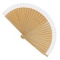 ABANICO MADERA CON BORDE BLANCO 23 CM