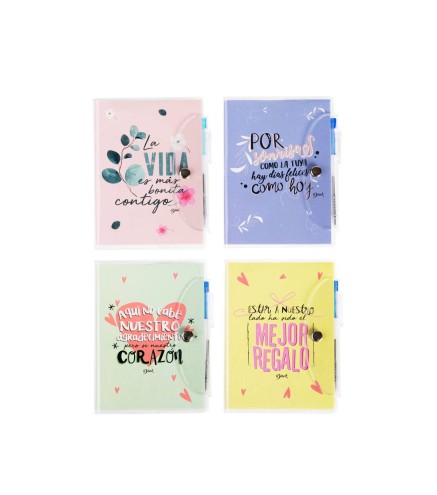 LIBRETA PVC BOLÍGRAFO FRASES POSITIVAS