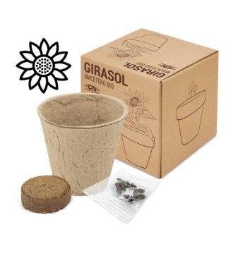 MACETA BIO CON SEMILLAS DE GIRASOL