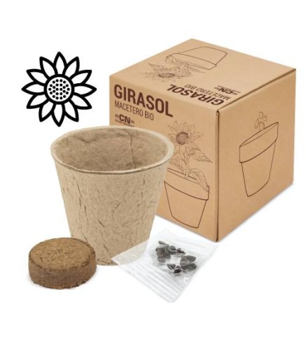 MACETA BIO CON SEMILLAS DE GIRASOL
