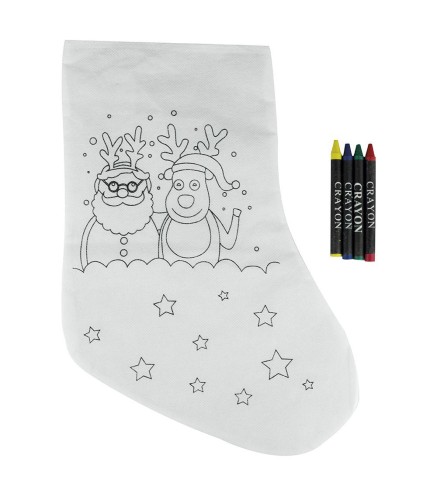 CALCETINES NAVIDAD PARA COLOREAR PAPA NOEL