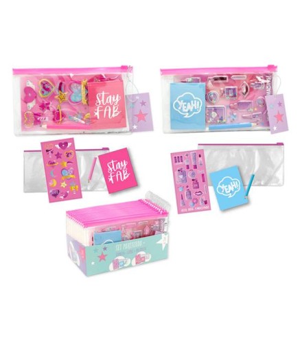 SET ESCOLAR PORTATODO + LIBRETA + LAPIZ +PEGATINAS