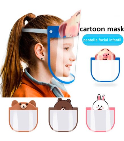 LOTE 100 PANTALLAS FACIALES INFANTIL ANIMALES
