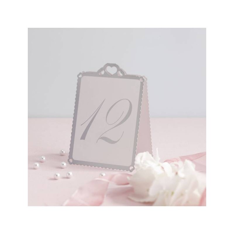 NÚMERO DE MESA CORAZÓN BLANCO