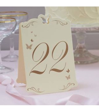 NÚMEROS DE MESA MARIPOSAS MARFIL