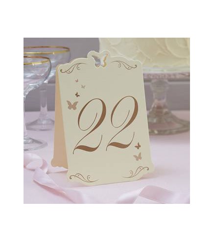 NÚMEROS DE MESA MARIPOSAS MARFIL