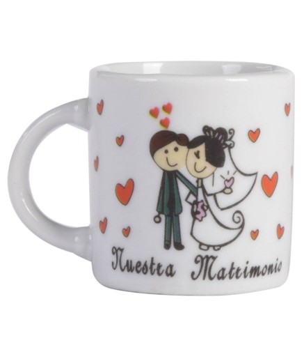 TARA - TAZA NUESTRA BODA PRESENTADA EN BOLSA DE ORGANZA