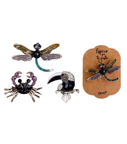 OFERTA! LOTE DE 500 BROCHE ANIMALES CON PEDRERÍA