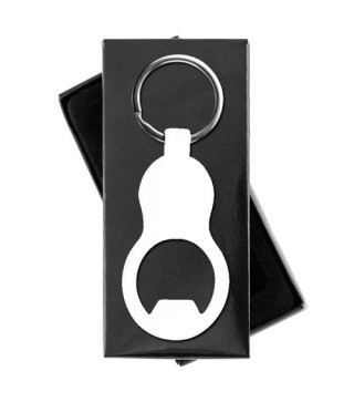 LLAVERO ABREBOTELLAS ALUMINIO EN CAJA BLANCO