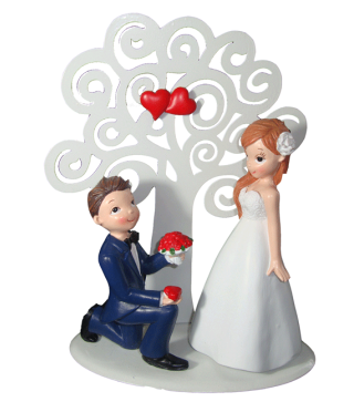FIGURA PASTEL NOVIOS ÁRBOL