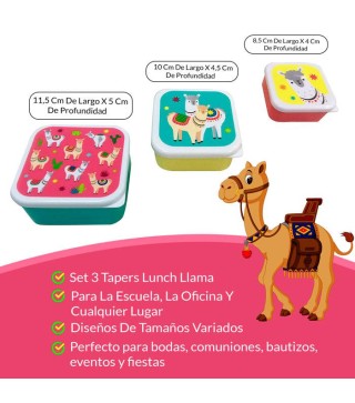 SET 3 TAPERS LUNCH LLAMA