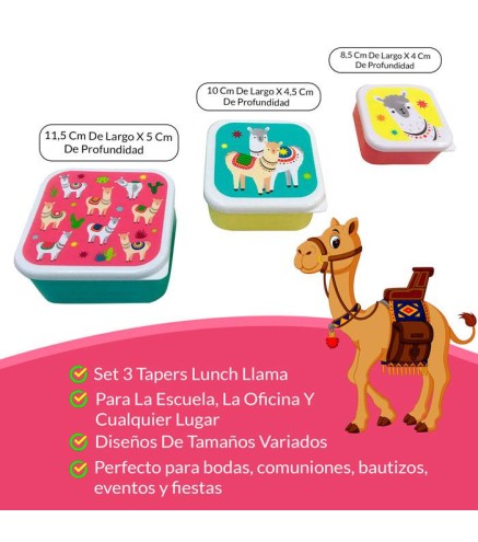 SET 3 TAPERS LUNCH LLAMA
