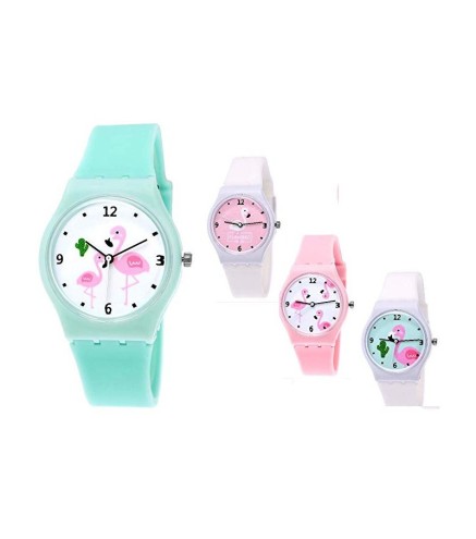 RELOJ ESFERA "FLAMENCOS" SILICONA
