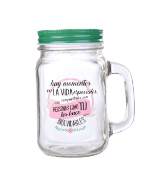 JARRA CRISTAL CON CAÑA "MOMENTOS ESPECIALES"