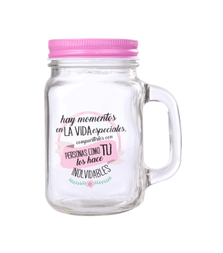 JARRA CRISTAL CON CAÑA "MOMENTOS ESPECIALES"