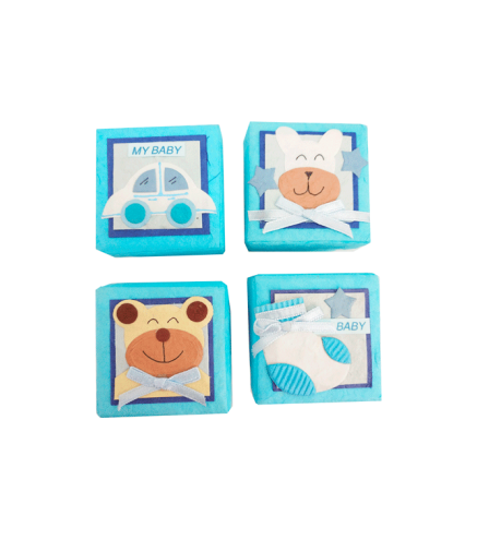 2 X 1 SET 24 CAJITAS BABY AZUL SURTIDAS