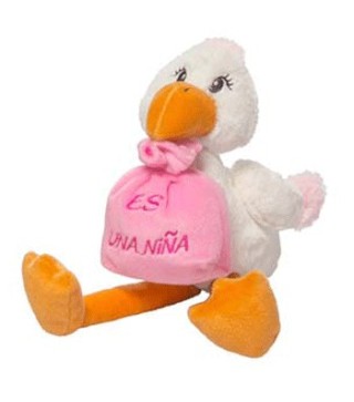PELUCHE CIGÜEÑA "ES UN NIÑA"