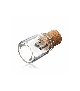 USB BOTE CRISTAL CORCHO RETRO 8GB