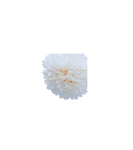 POMPON DE PAPEL DE SEDA 35 CM BLANCO