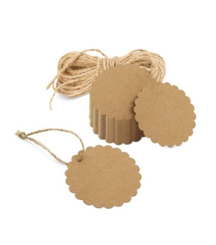 PACK 100 TARJETAS KRAFT FLOR