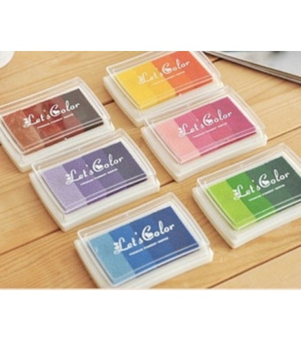 LOTE 6 TINTAS MULTICOLOR PARA SELLOS